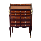 Louis XV Notary Secretary Cabinet in Veneer, Stamped by Nicolas Pet