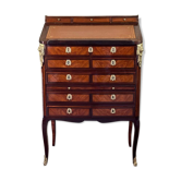 Louis XV Notary Secretary Cabinet in Veneer, Stamped by Nicolas Pet