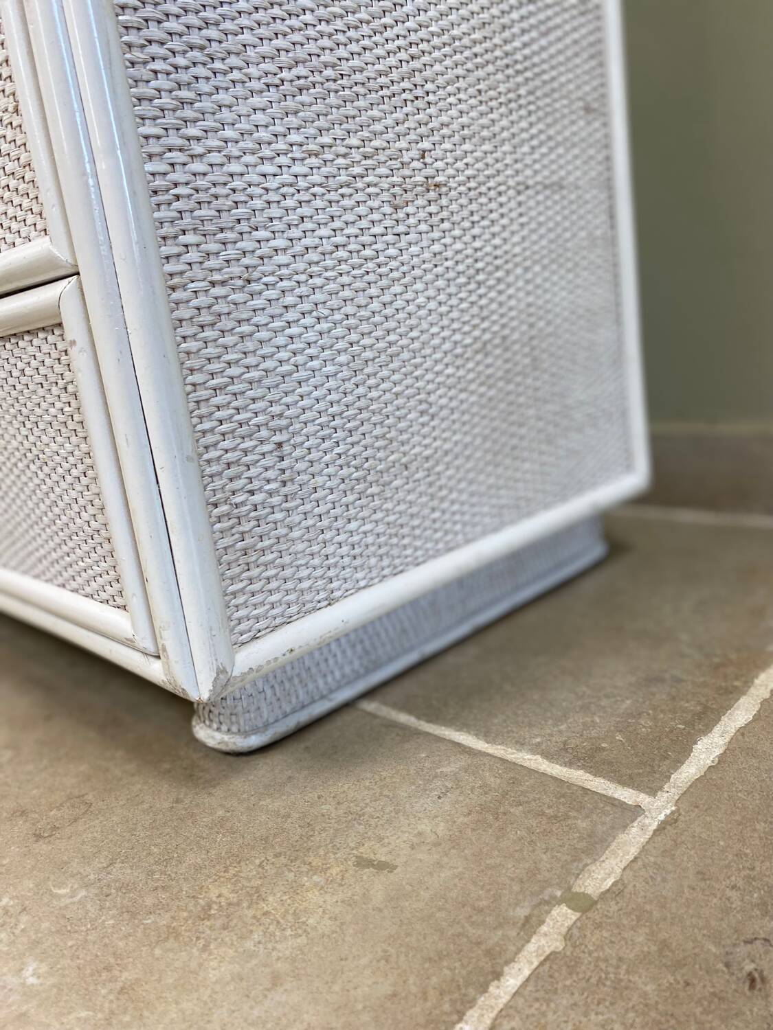 Vintage wicker chest of drawers