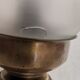 Portuguese rustic brass and frosted glass bedside lamps 1960s set of 2