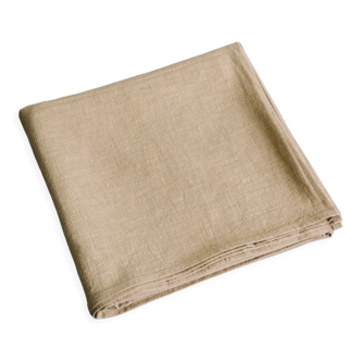 Washed linen tablecloth sable