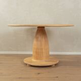 80s Dining Table with thick wooden base