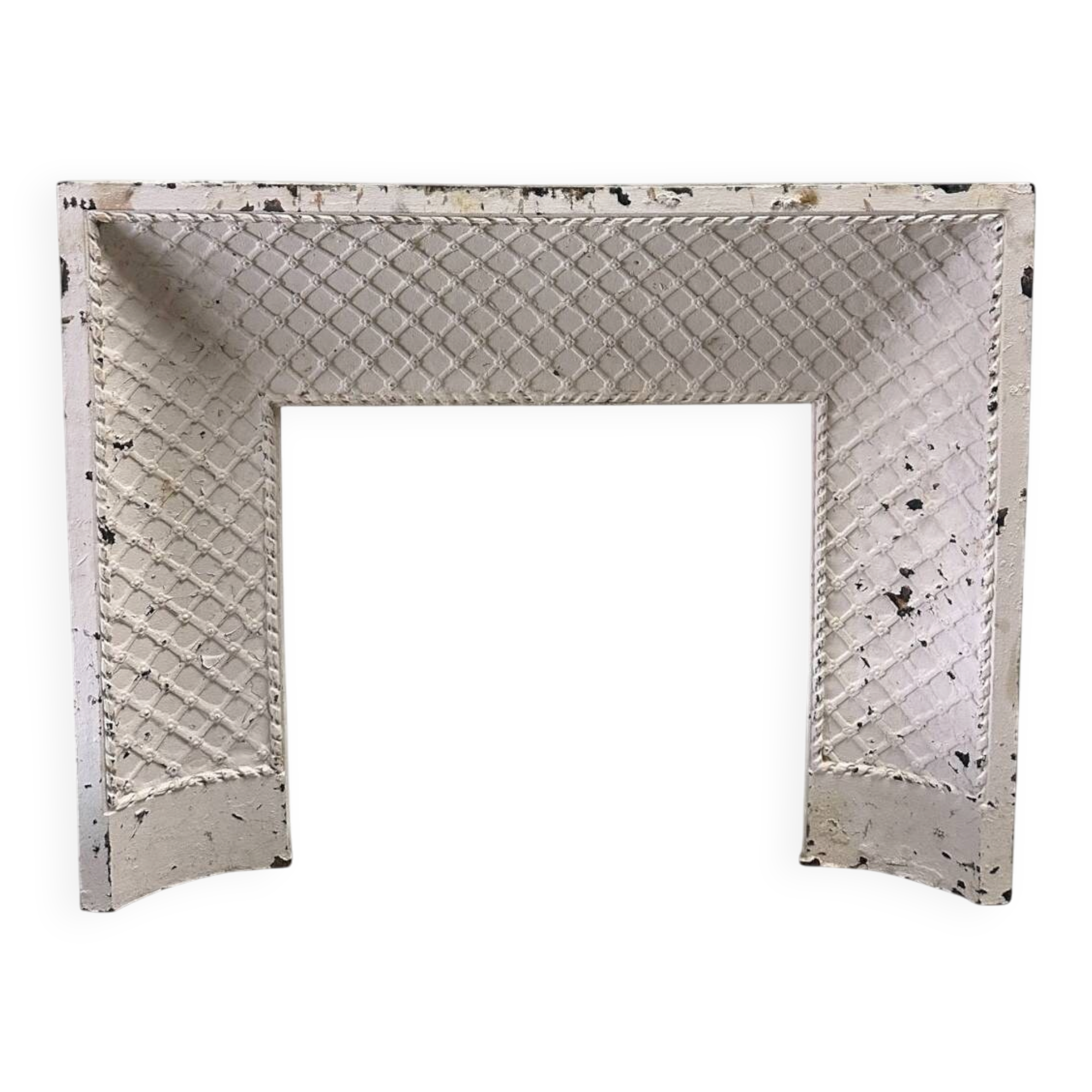 Reduced cast iron fireplace fender Louis XVI