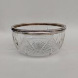 Crystal salad bowl with solid silver rim, first part of the 20th century.