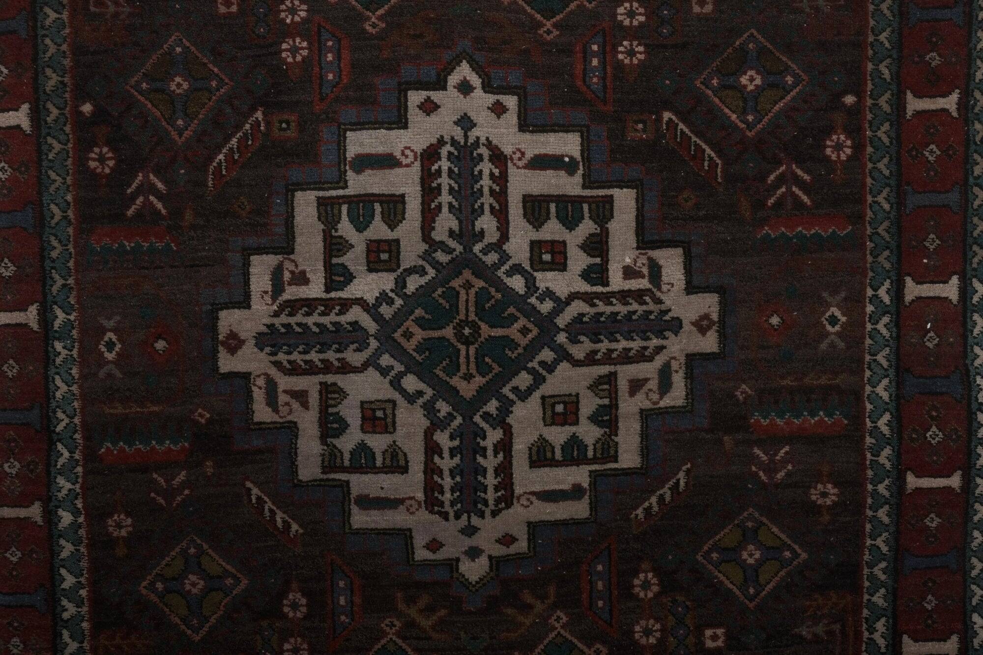 Vintage Turkish hallway rug 112x450 cm