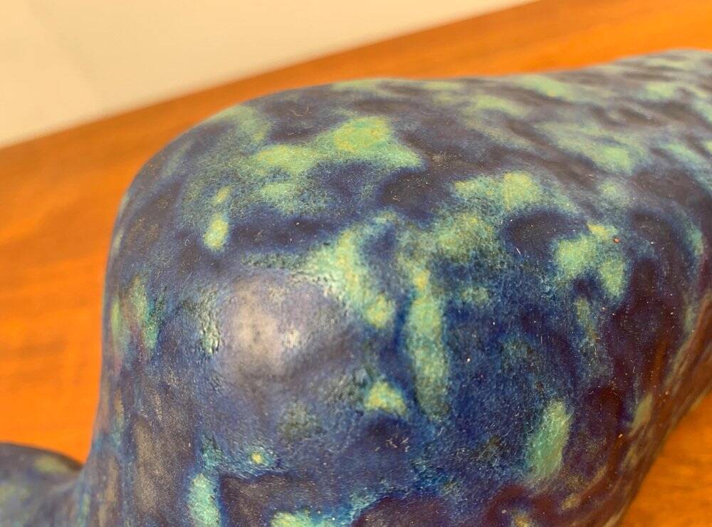 Ancient German sculpture Taurus in pottery by Otto Keramik.