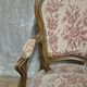 Vintage Louis XV style carved armchair with floral upholstery, 20th century, 90 × 58 cm