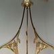 P. crespy art deco chandelier blend of bronze, pink, yellow