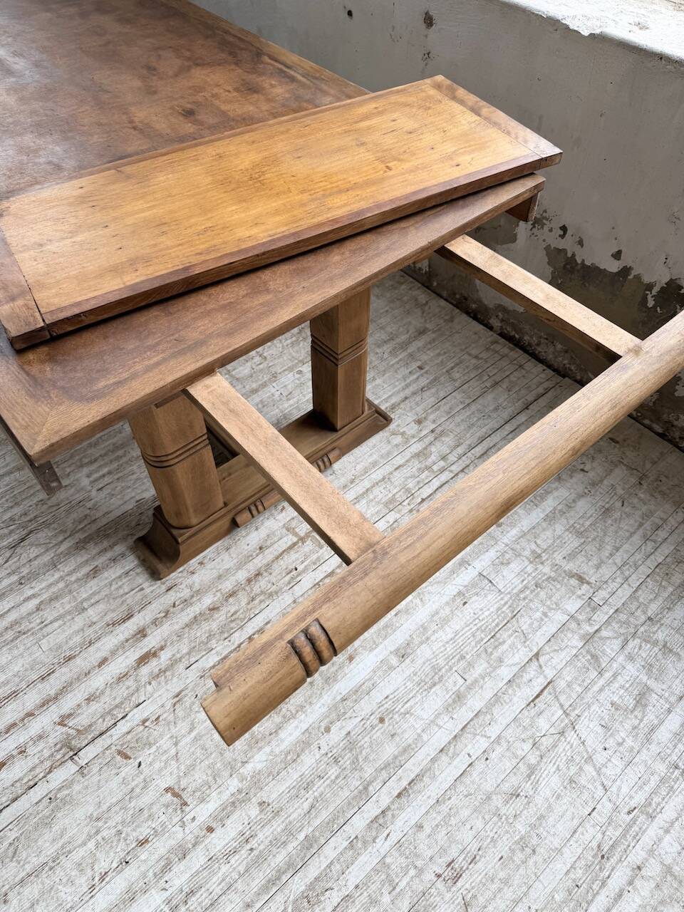 Table de repas chêne 1940 Dudouyt 240cm