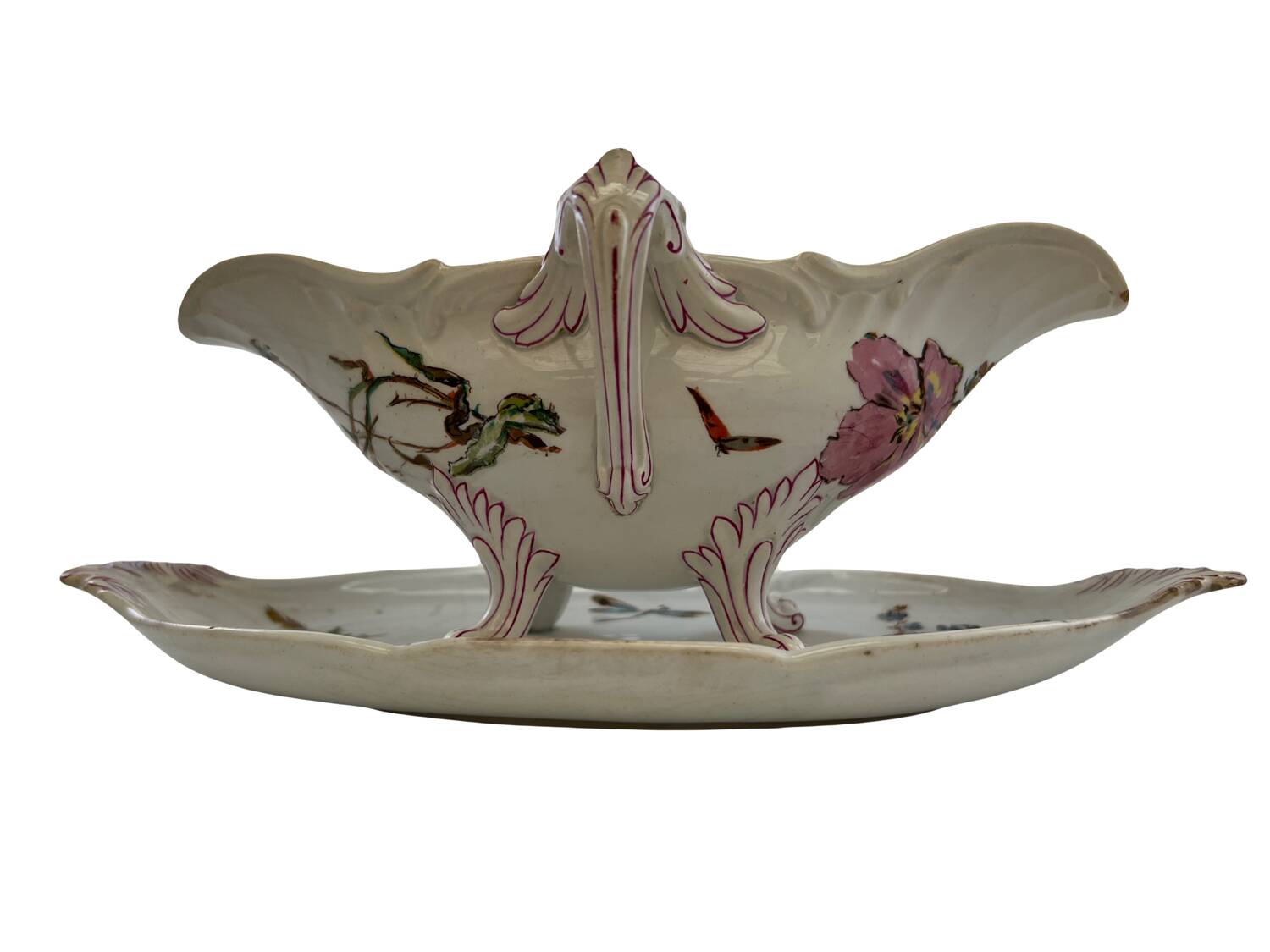 Gravy boat with its Luneville frame