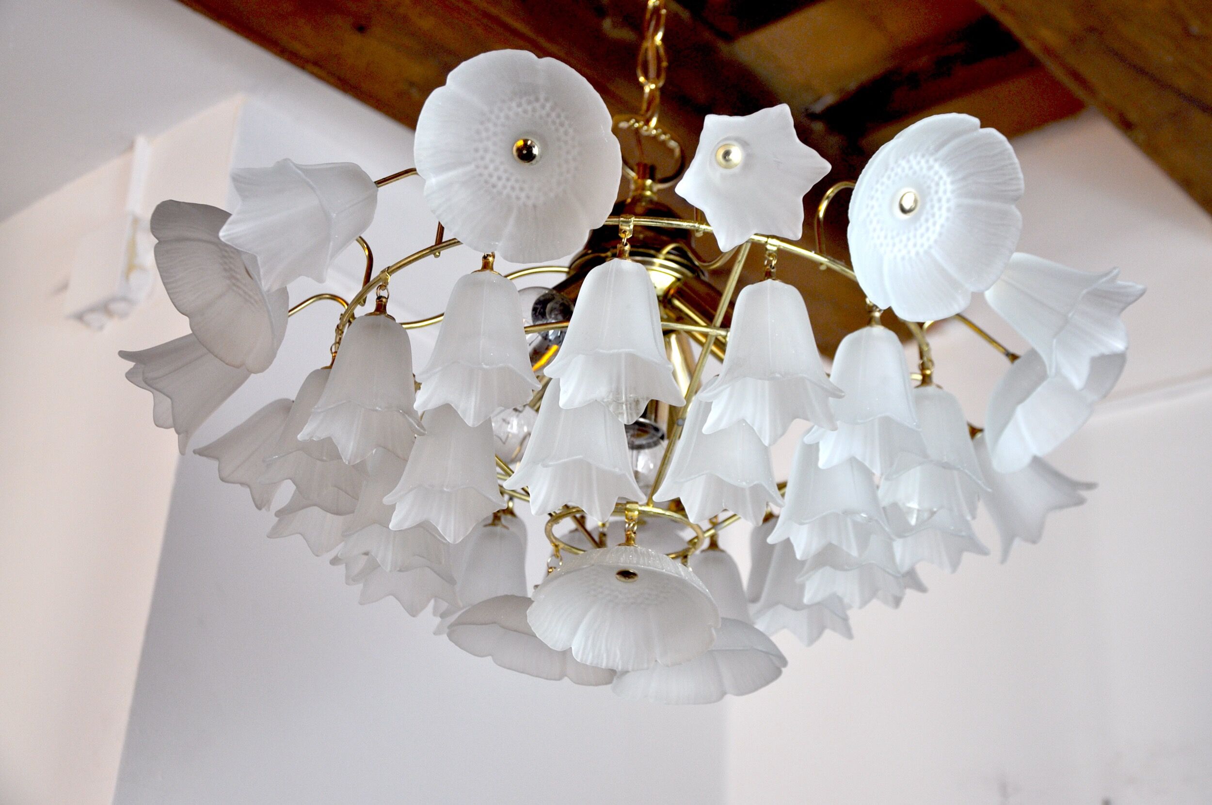 Murano glass floral chandelier, Italy, 1970