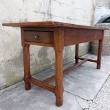 Rustic burgundy farm table 19th -1m80