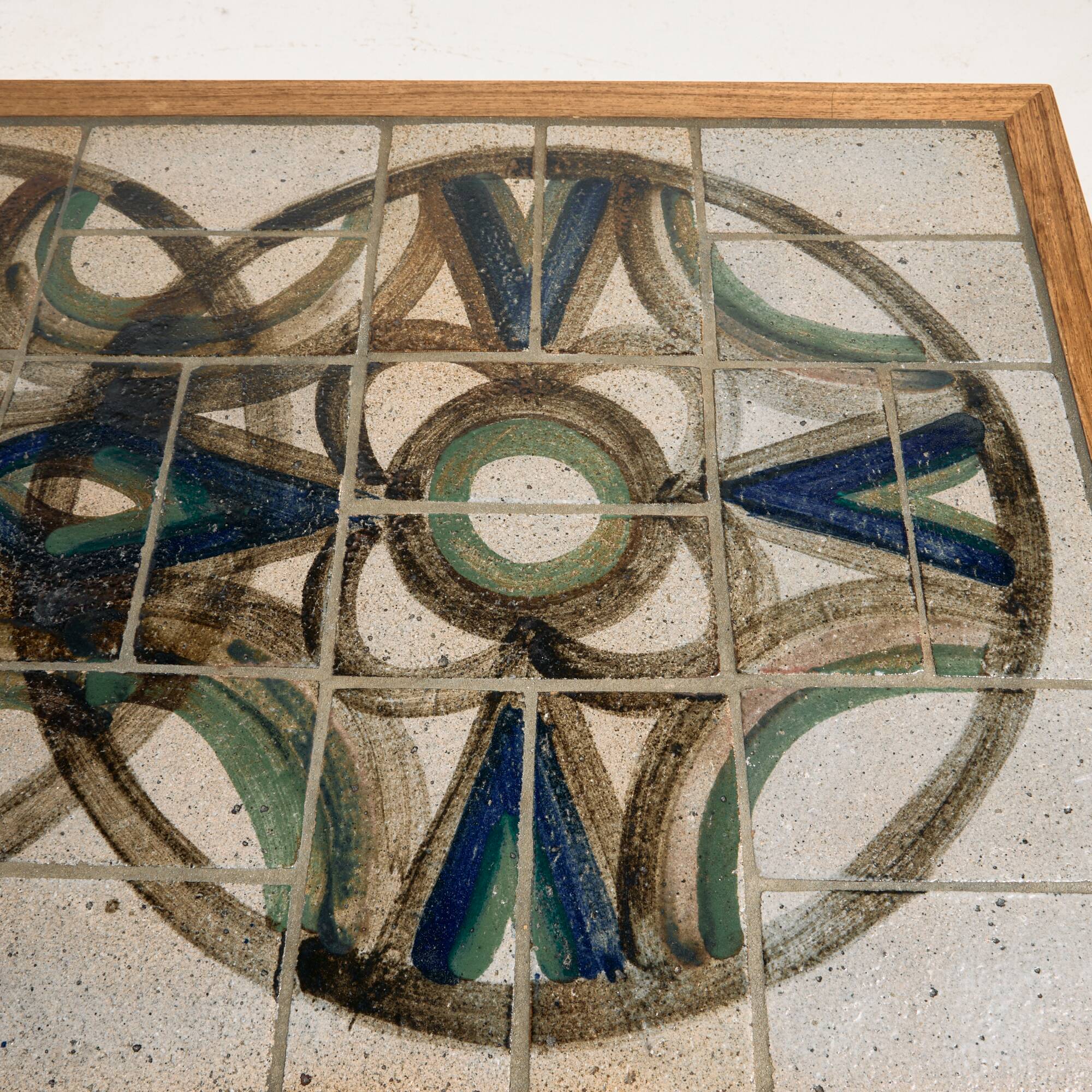 Coffee table in rosewood and ceramic by Lisbeth Sallingboe