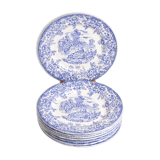 8 assiettes plates style anglais