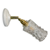 Vintage tulip wall lamp in transparent molded glass
