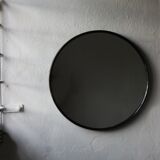 Mid-century scandinavian round wooden mirror, 1960s, 70 cm