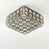 Mid Century Modern Iron Ring Glass Ceiling Light From Limburg, 1960s
