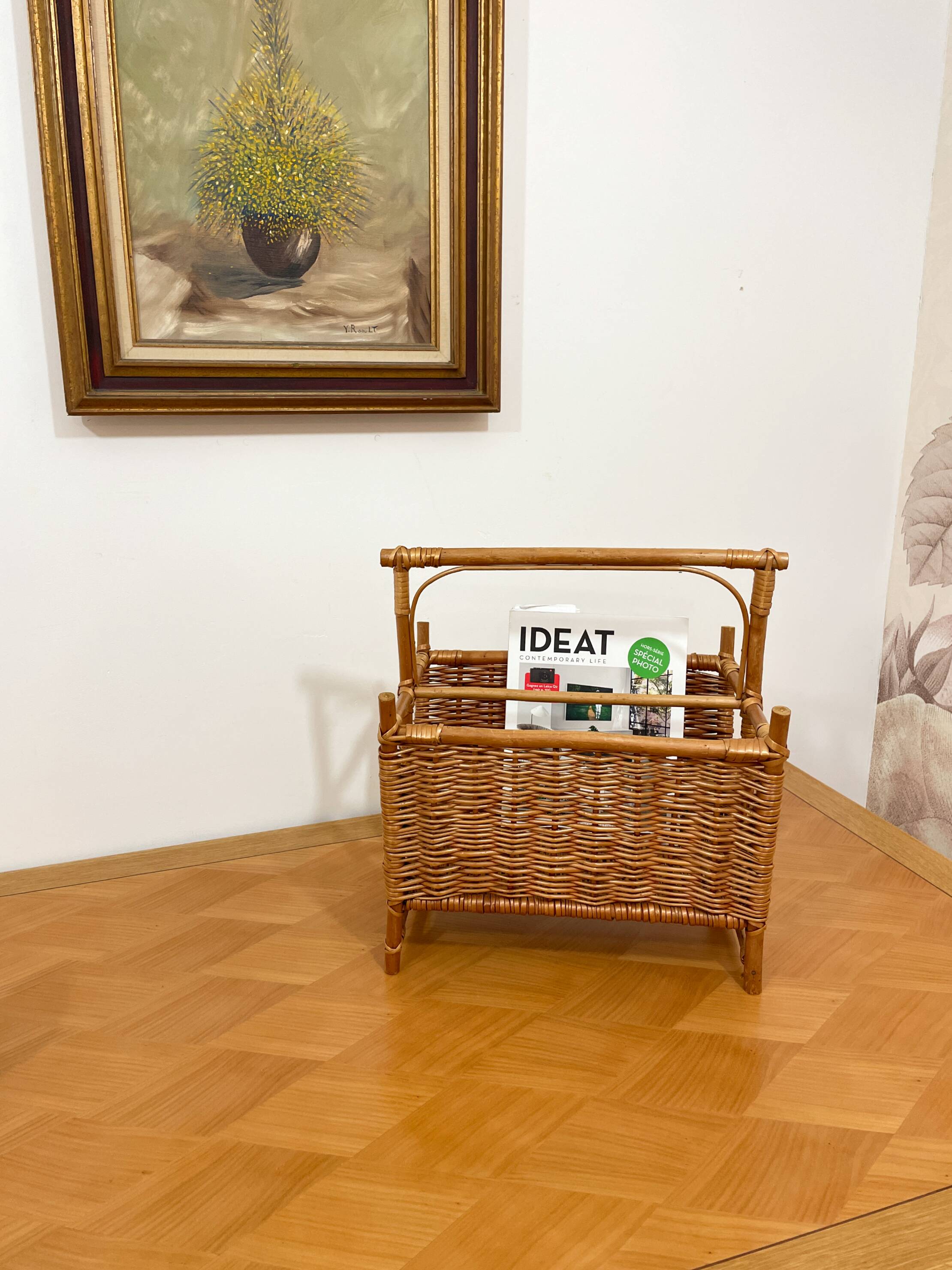 Rattan magazine rack - 60s/70s - Riviera spirit