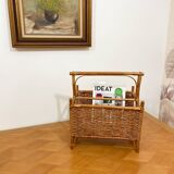Rattan magazine rack - 60s/70s - Riviera spirit