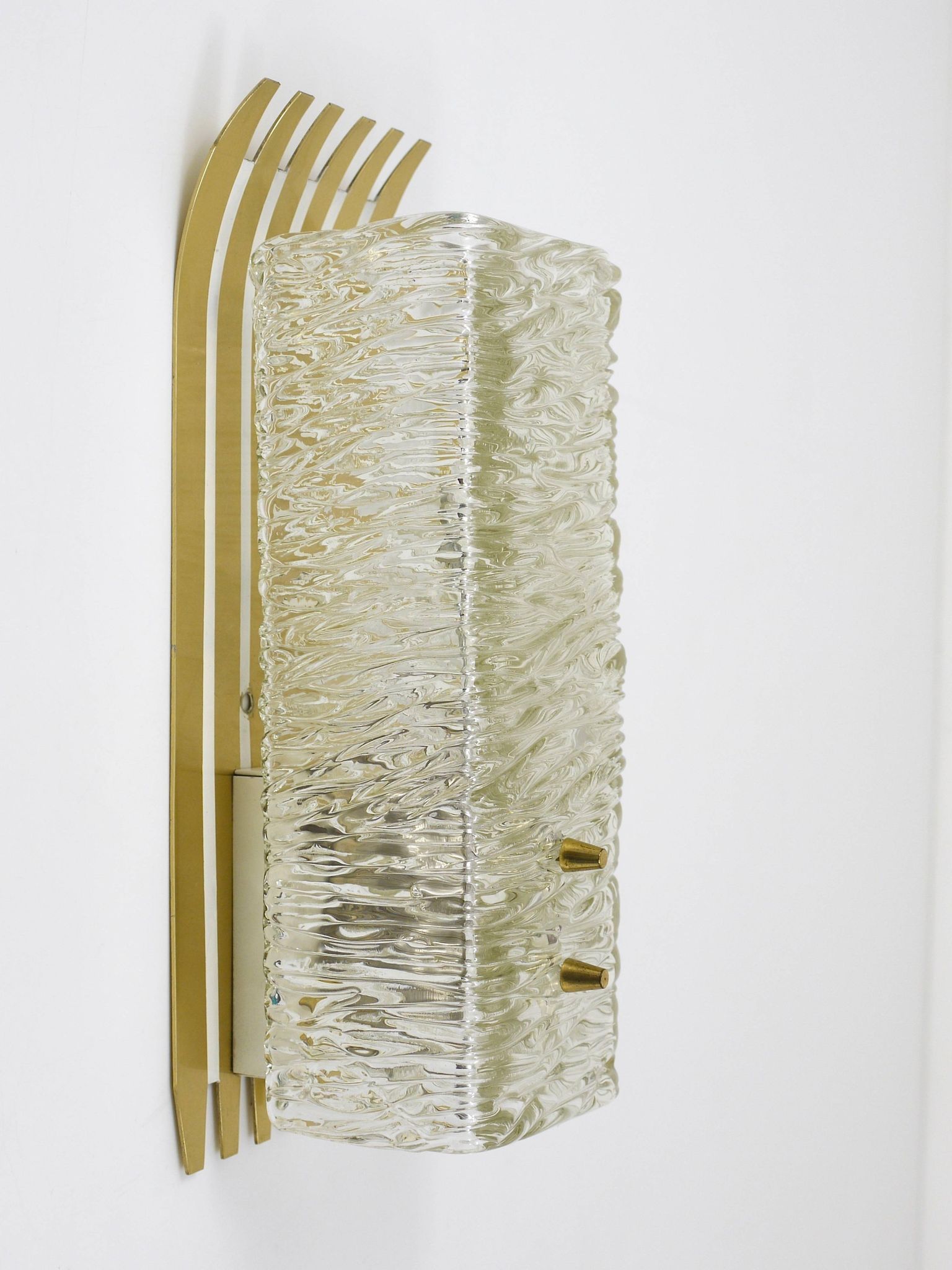 J.T. Kalmar Vienna Pair of Wall Sconces in Brass and Glass, Austria, 1950s