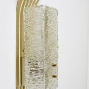J.T. Kalmar Vienna Pair of Wall Sconces in Brass and Glass, Austria, 1950s