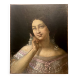 Tableau portait femme XIX eme