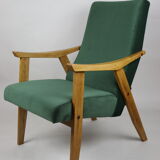 Vintage Velvet Green Armchair  1970s