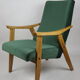 Vintage Velvet Green Armchair  1970s