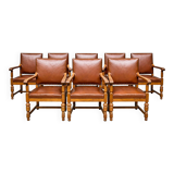 Set of 8 Renaissance-style armchairs.