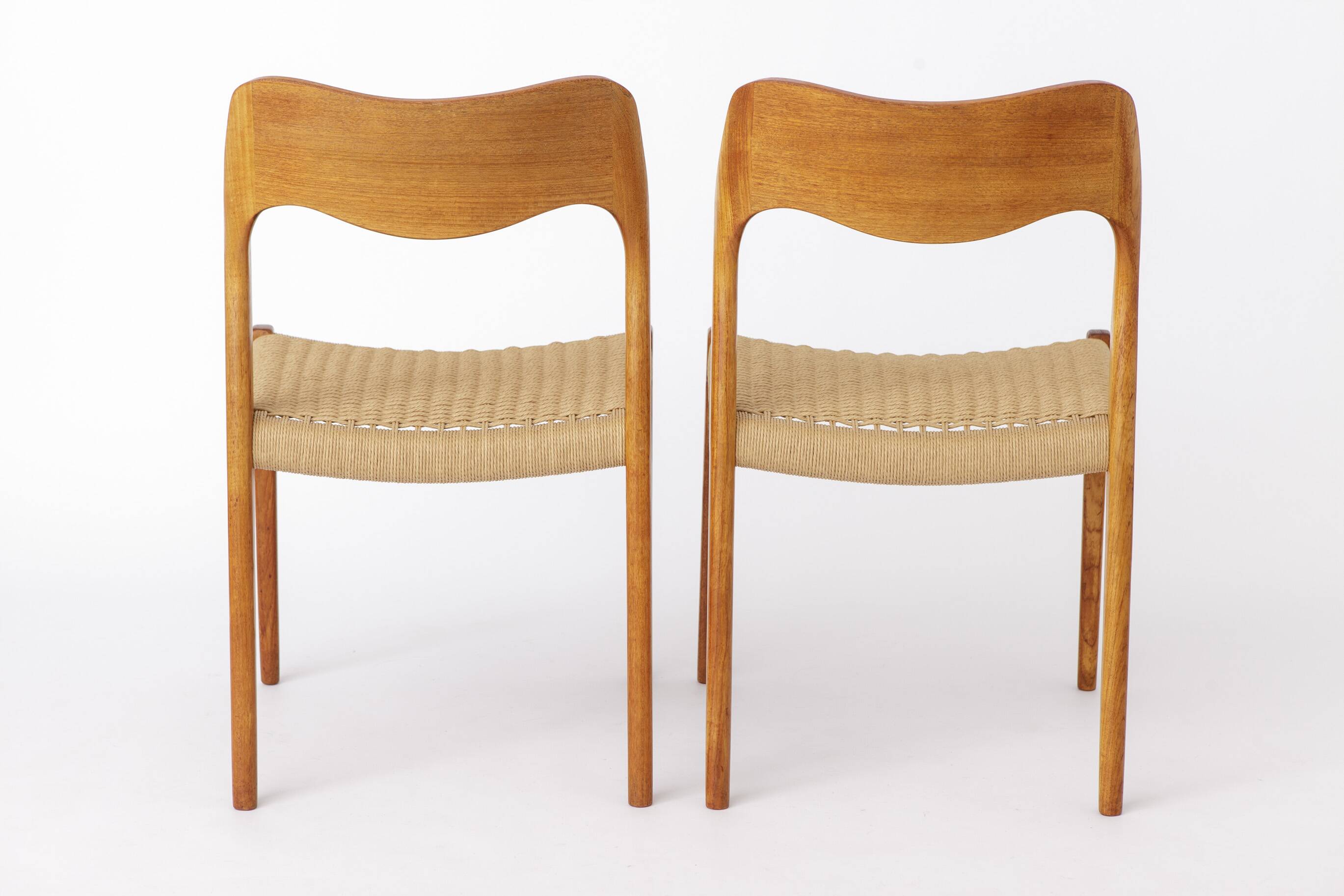 Set of 6 Niels Otto Møller Model 71 Dining Chairs, 1960s, Danish Vintage