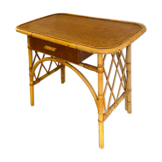 Petite table en osier 1960