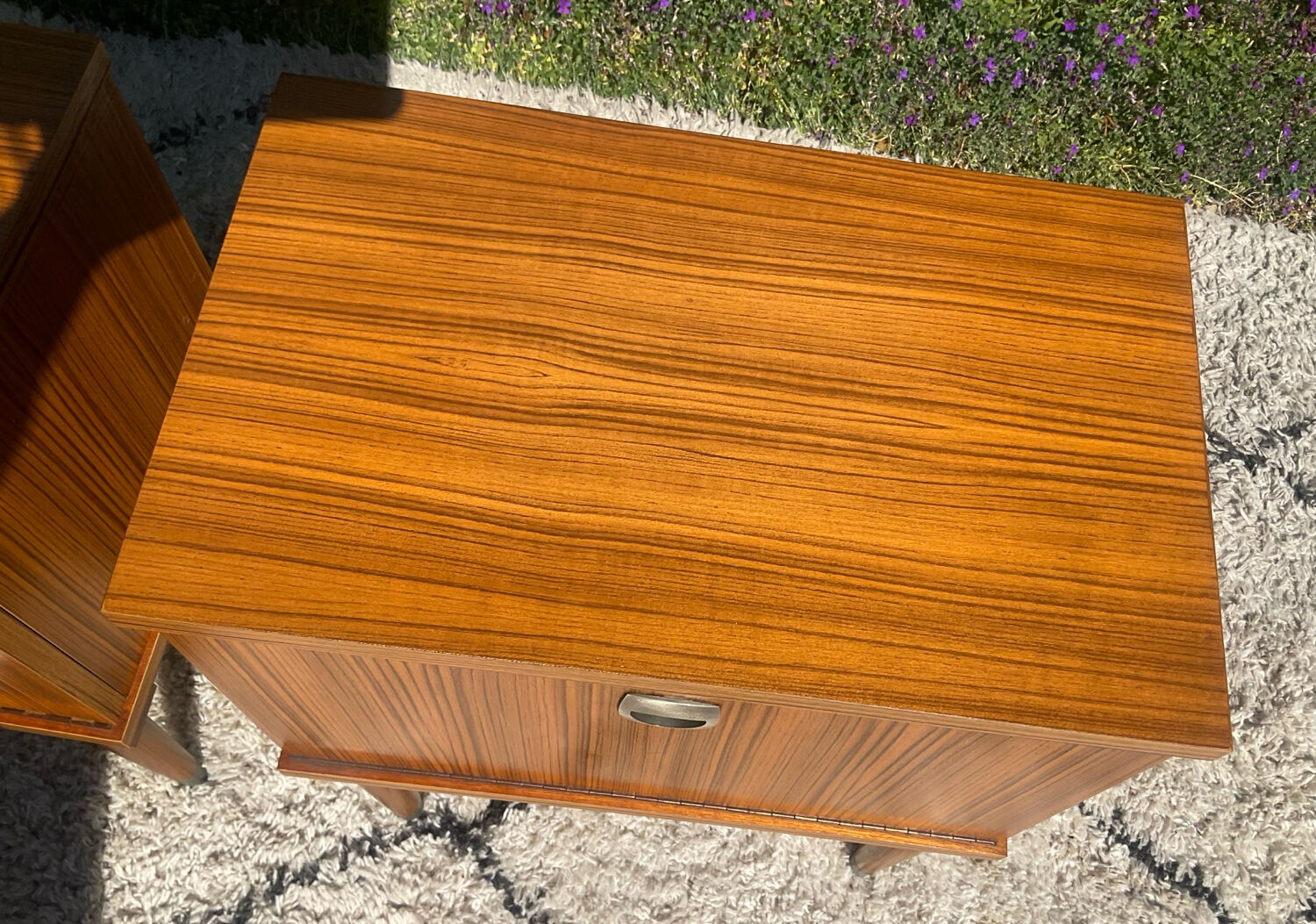 Vintage teak bedside tables from the 1970s.