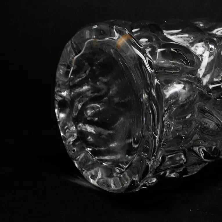 Pieniek vase, grey glass, Huta Hortensja, Poland, 1970s