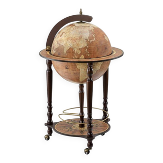 Large bar globe with internal compartment for bottles.