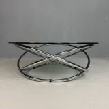Mac chrome and smoked glass Coffee Table from Miniforms, Italy, 1970s