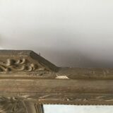 Grand miroir à poser ou trumeau cadre doré bois et stuc - fin XIXe ou début XXe