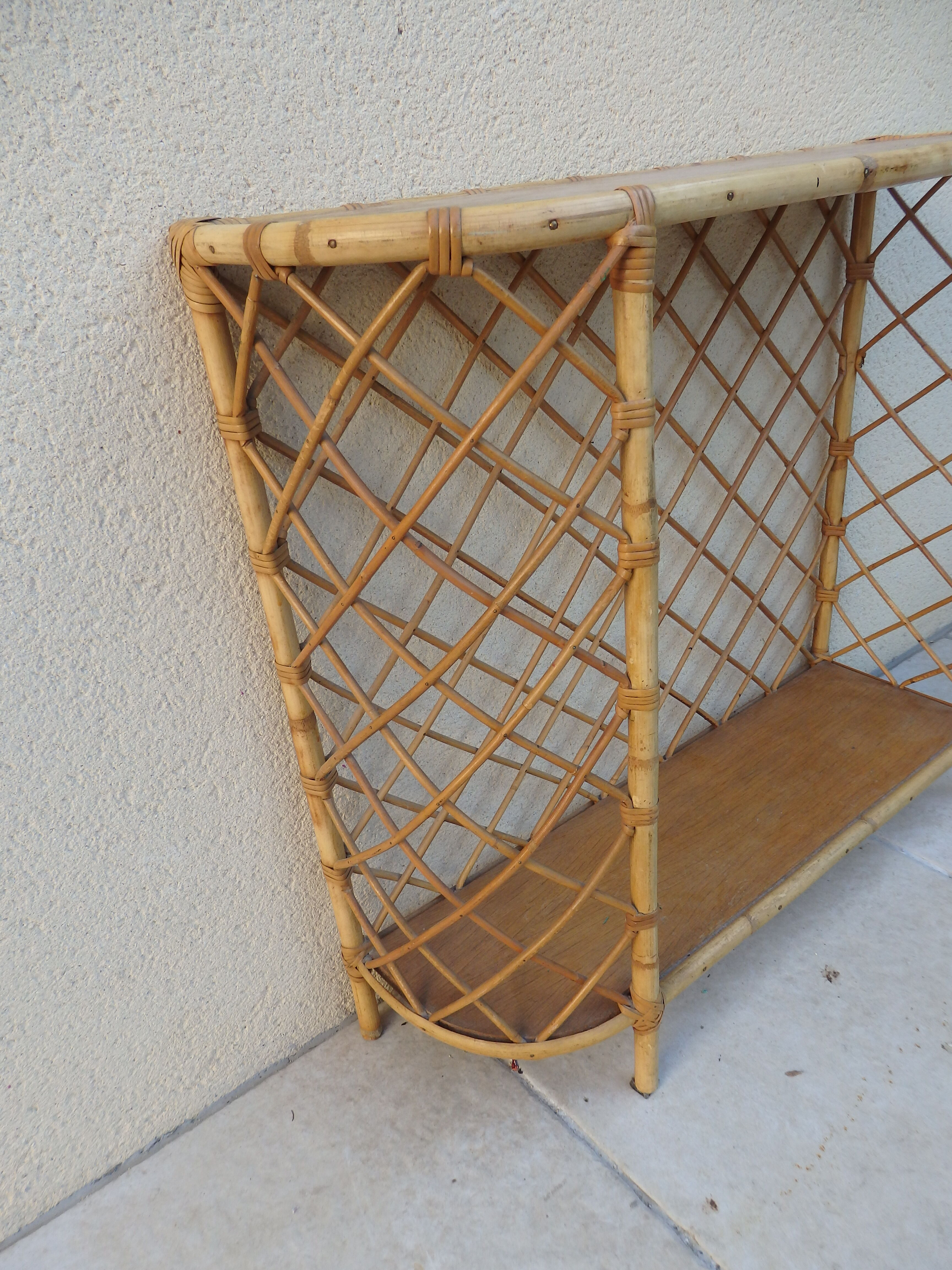 Rattan shelf cabinet