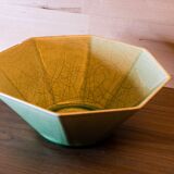 Beautiful emerald green salad bowl in Charolles faince