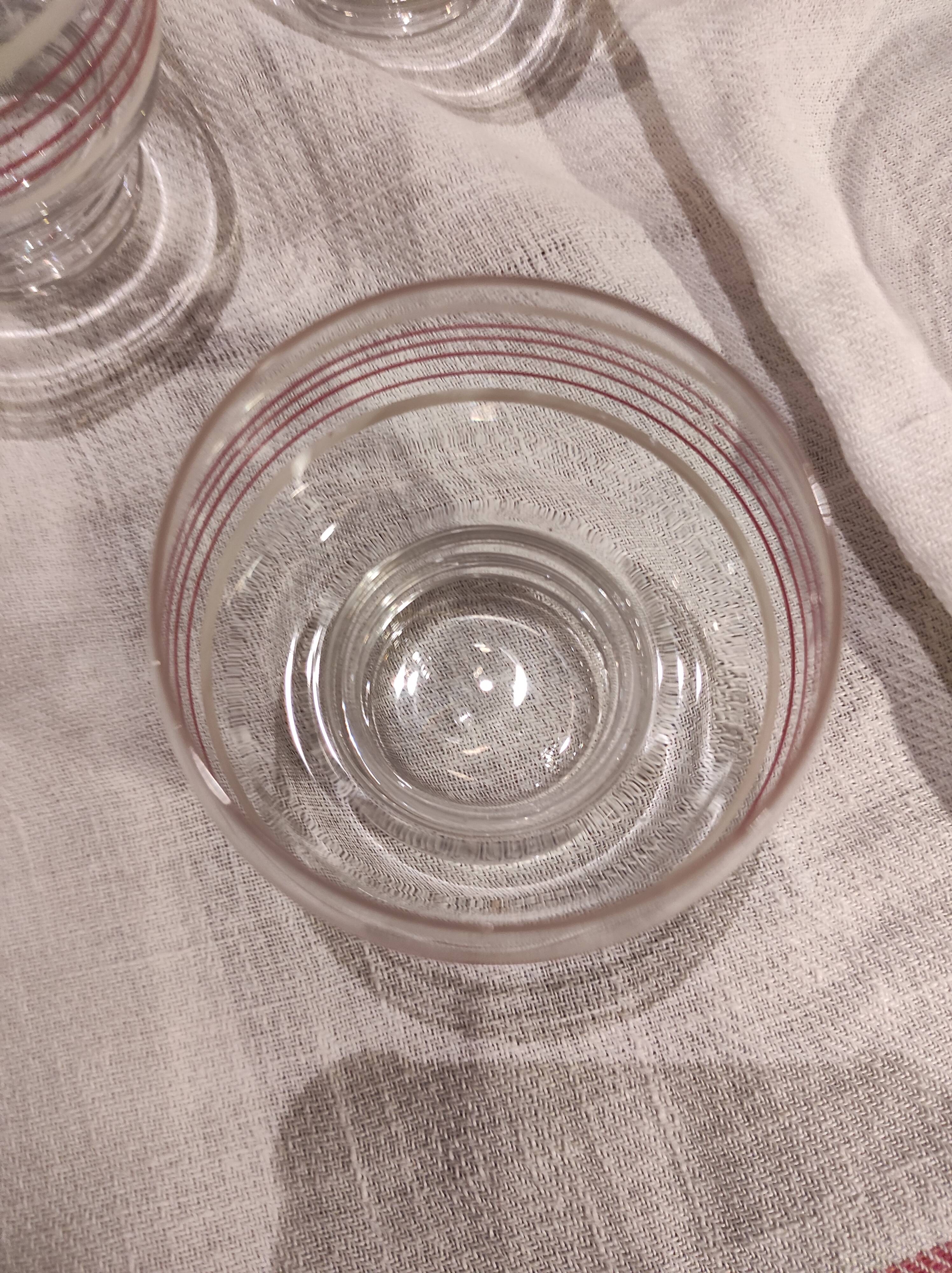 Set of six vintage French glasses for liquor