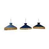 Series of 3 suspensions in chambray and golden thread