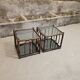 Two rattan and smoked glass tables, 1970