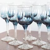 7 antique glasses in blue gradient crystal