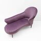 Italian Mid-Century Style Dormeuse in Mauve Velvet with Brass Feet