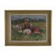 Children working in grass russian school 50s