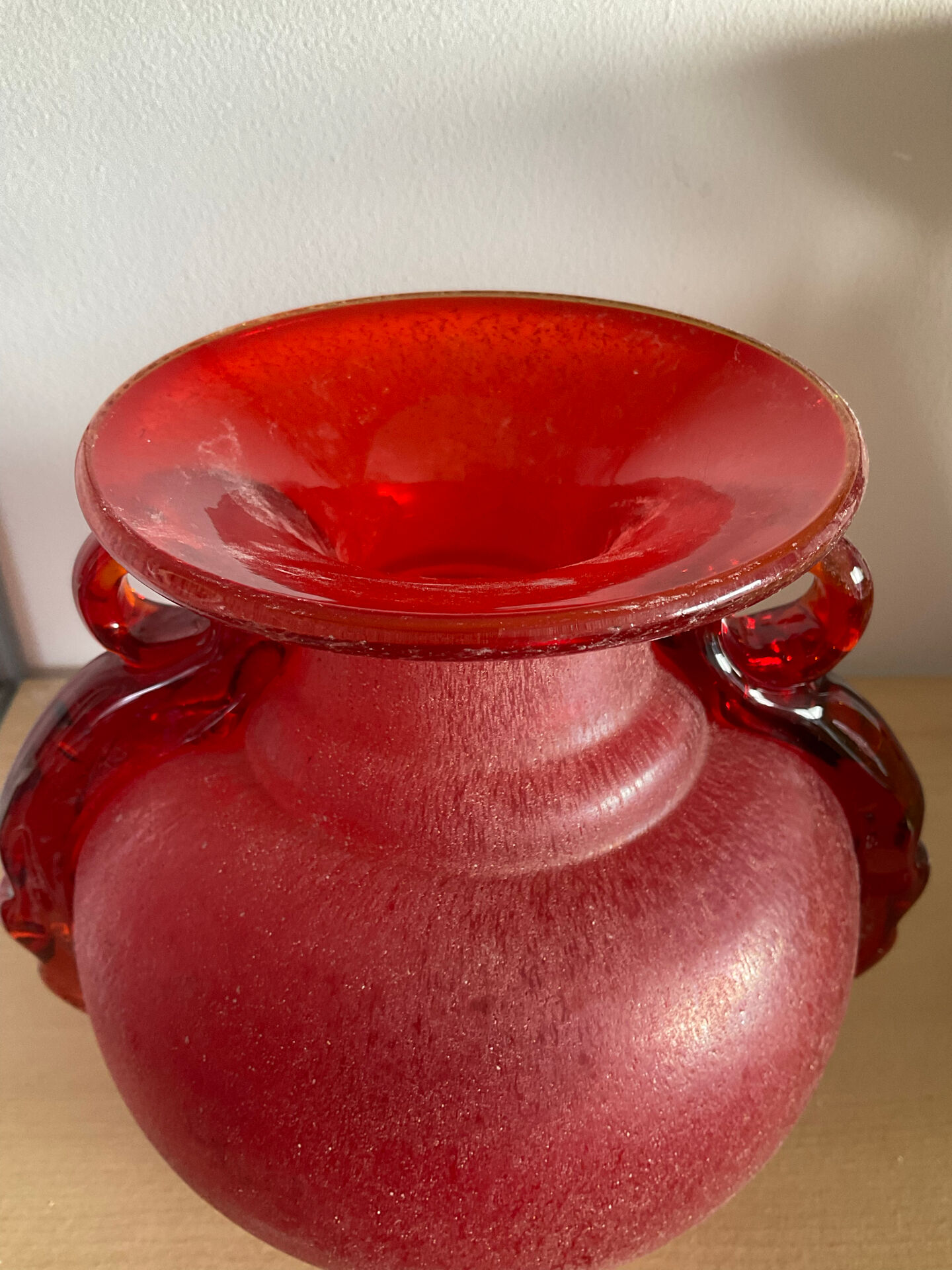 Vintage Murano glass amphora vase