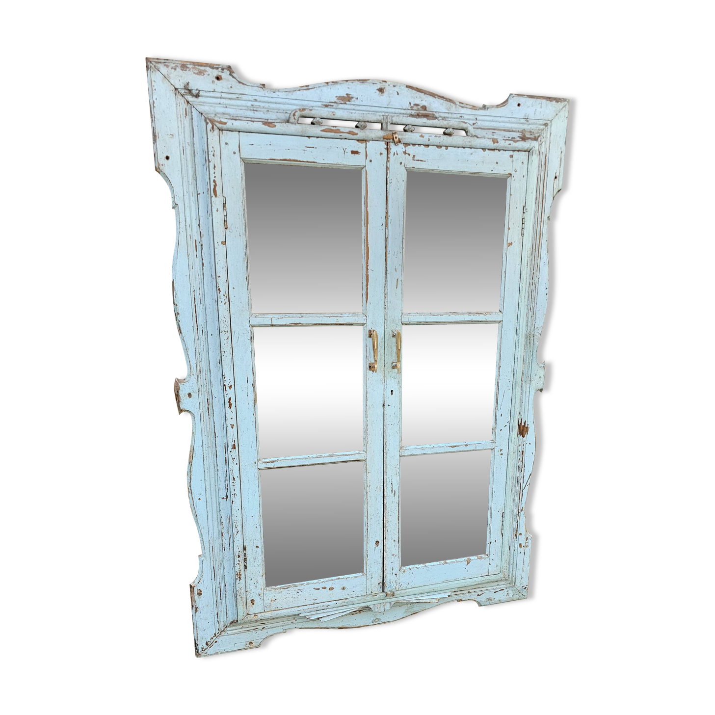 Art Deco mirror in Burmese teak