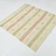 4x4 Cream Pale Red Square Vintage Kilim Rug, 136x142Cm