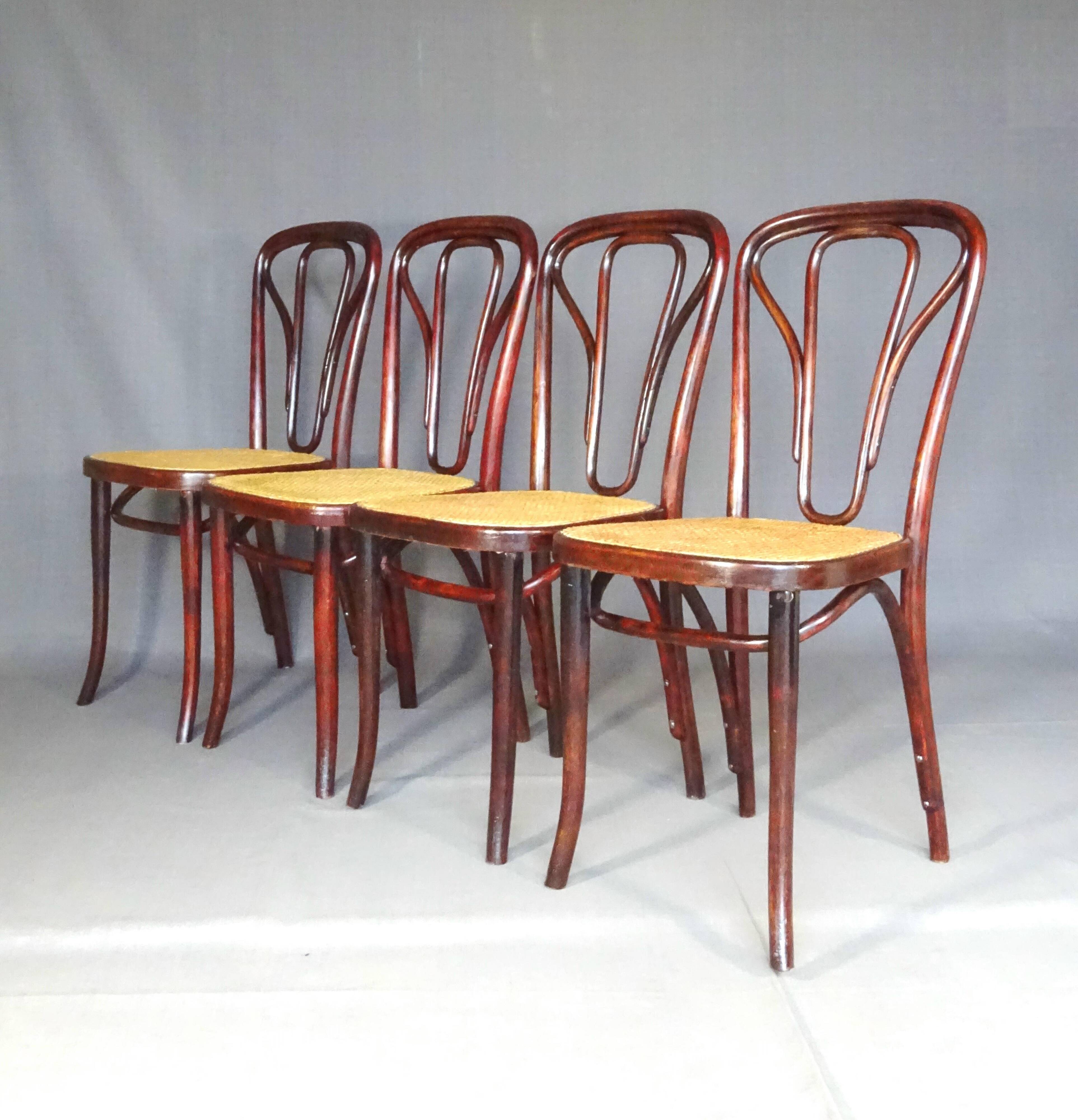 Set de 4 chaises Thonet N°623, vers 1915 état d'origine, 1915