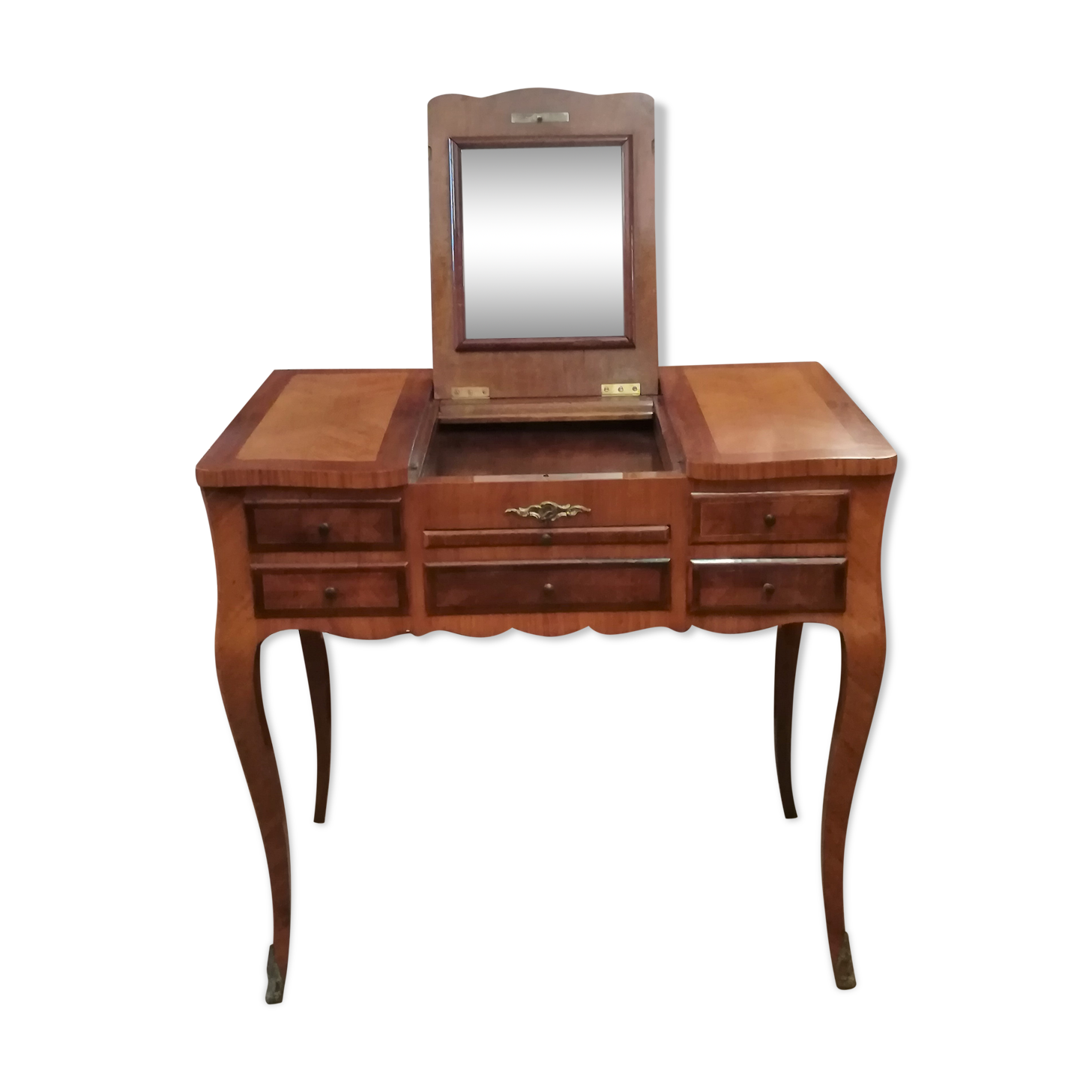 Coiffeuse style Louis XV en marqueterie