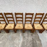 Set of 6 solid oak chairs